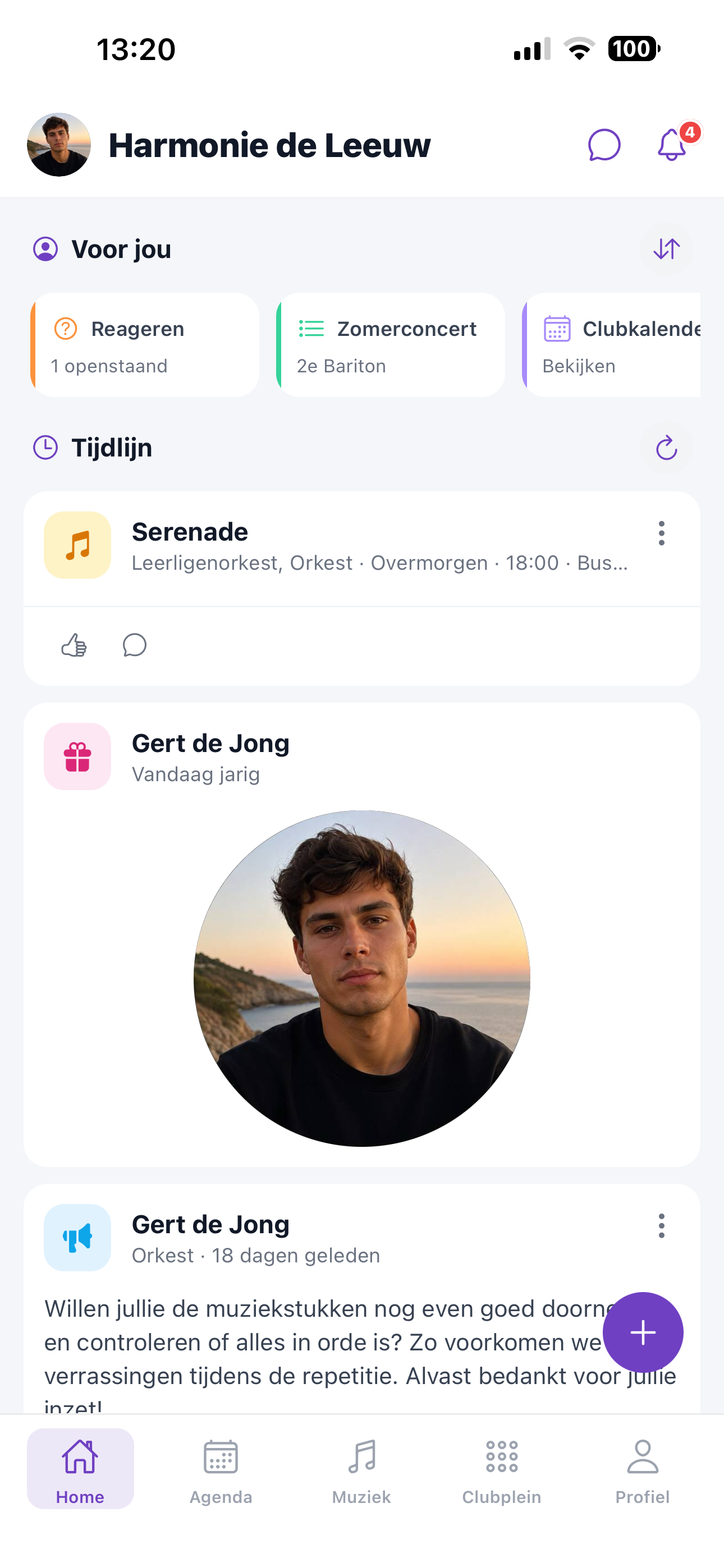 ZoppaBox app schermafbeelding — jubilarissen met gouden, zilveren en bronzen badge