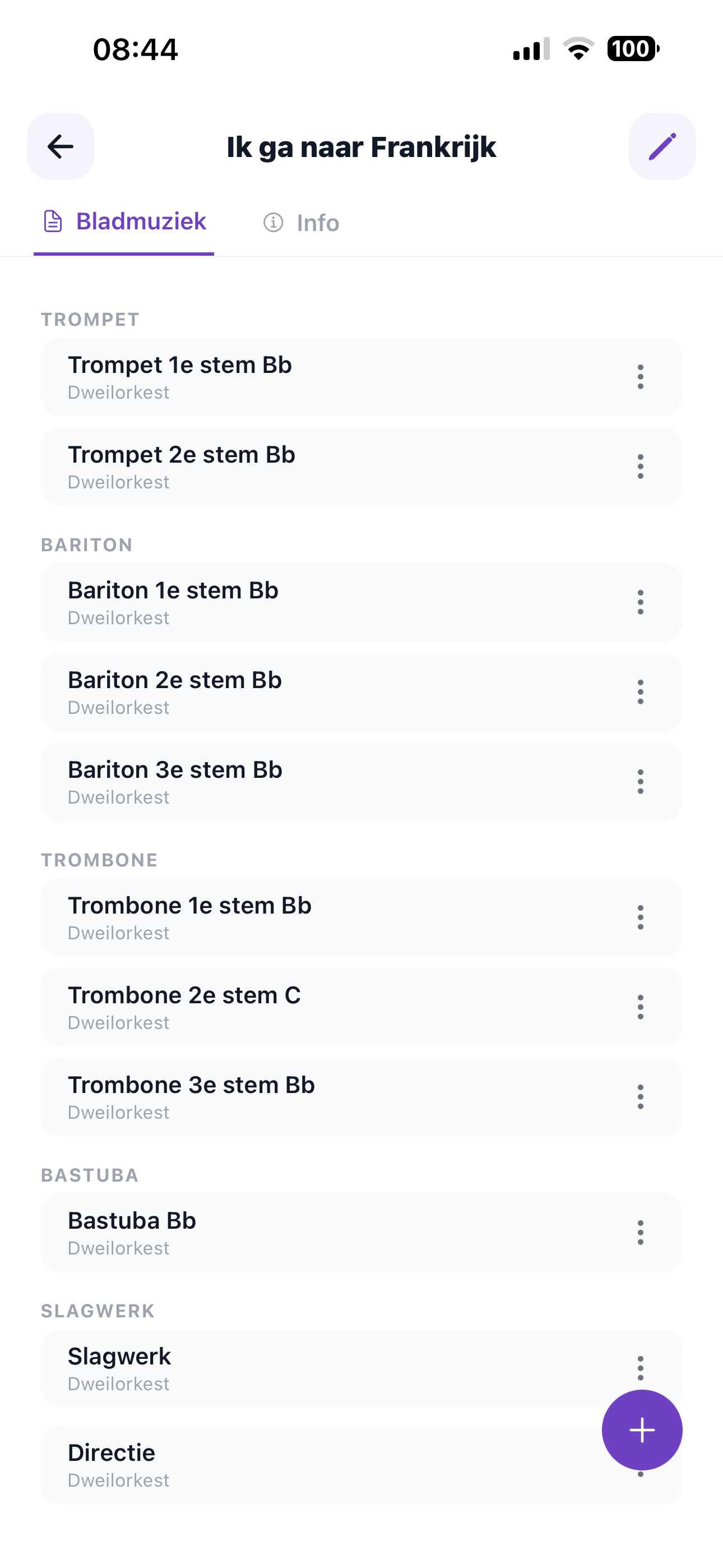 ZoppaBox app schermafbeelding — bladmuziek en repertoire
